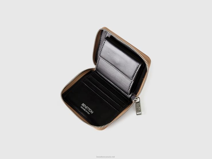 Small Zip Wallet B4BF874 Benetton Women Beige