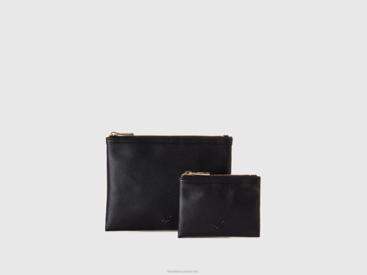 Two Bags In Imitation Leather B4BF754 Benetton Women Black