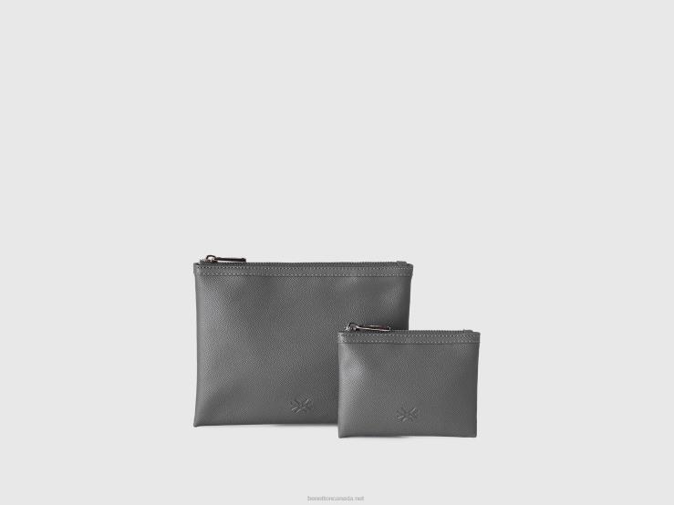 Two Bags In Imitation Leather B4BF756 Benetton Women Gray