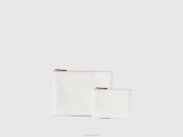 Two Bags In Imitation Leather B4BF792 Benetton Women White