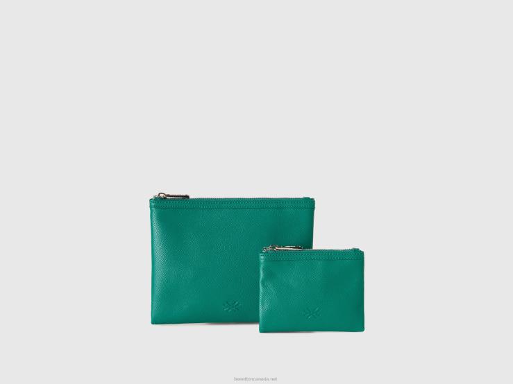Two Bags In Imitation Leather B4BF845 Benetton Women Green
