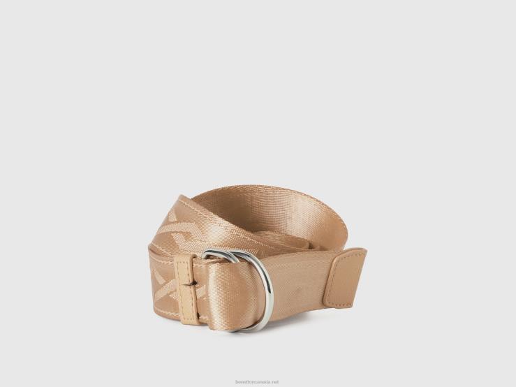Beige Belt With Double Ring B4BF795 Benetton Women Beige
