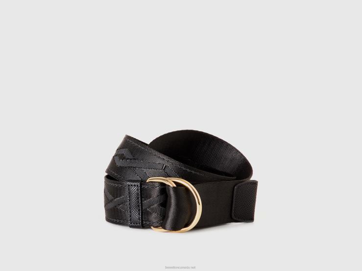 Black Belt With Double Ring B4BF761 Benetton Women Black