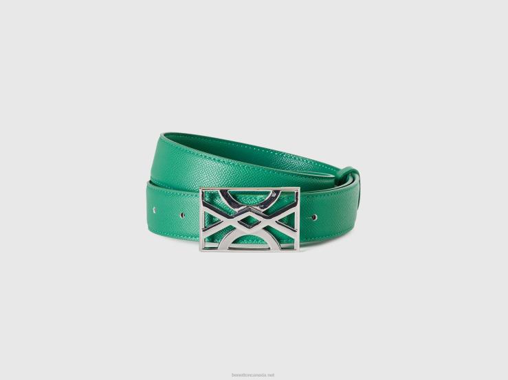Green Belt With Logoed Buckle B4BF1502 Benetton Women Green