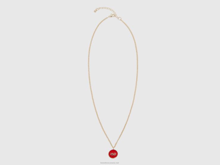 Necklace With Strawberry Red Pendant B4BF748 Benetton Women Strawberry