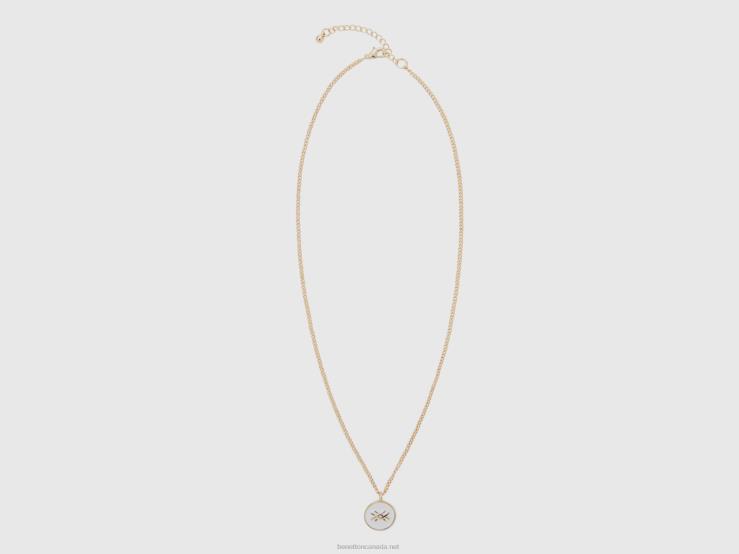 Necklace With White Pendant B4BF785 Benetton Women White