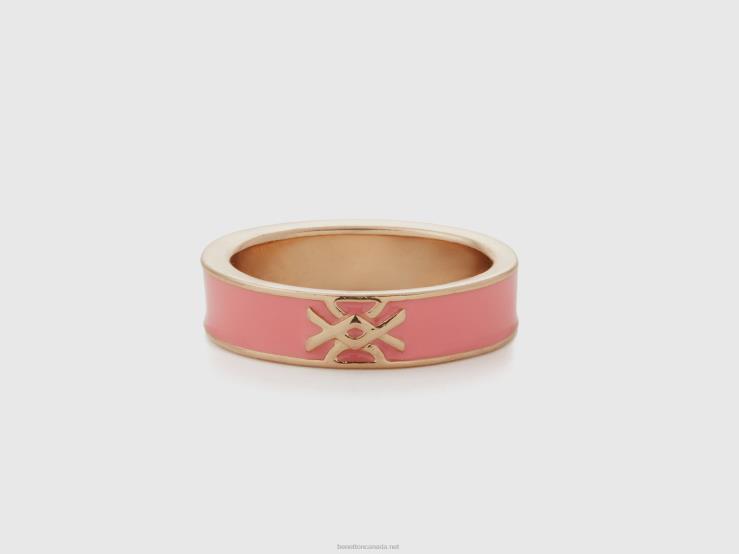 Pink Band Ring With Logo B4BF830 Benetton Women Pink