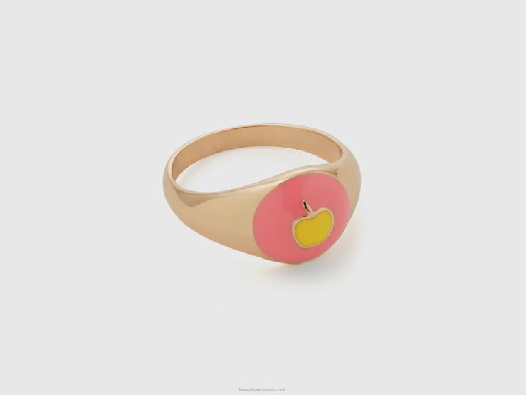 Pink Ring With Apple Motif B4BF739 Benetton Women Pink