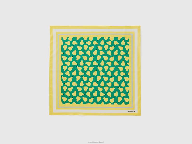Green Bandana With Pear Pattern B4BF818 Benetton Women Green