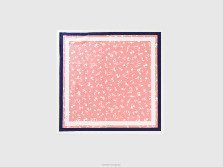 Pink Patterned Foulard B4BF881 Benetton Women Pink