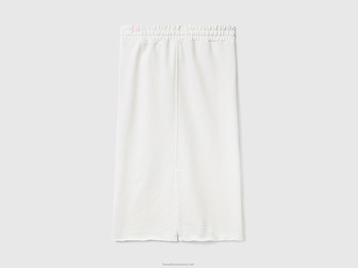 Sweat Pencil Skirt B4BF4200 Benetton Women Creamy White
