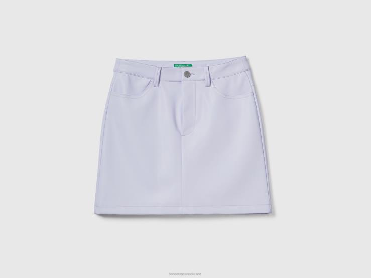 Miniskirt In Imitation Leather B4BF4166 Benetton Women Lilac