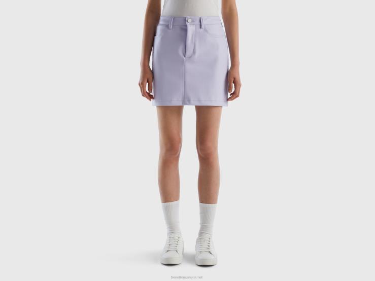 Miniskirt In Imitation Leather B4BF696 Benetton Women Lilac