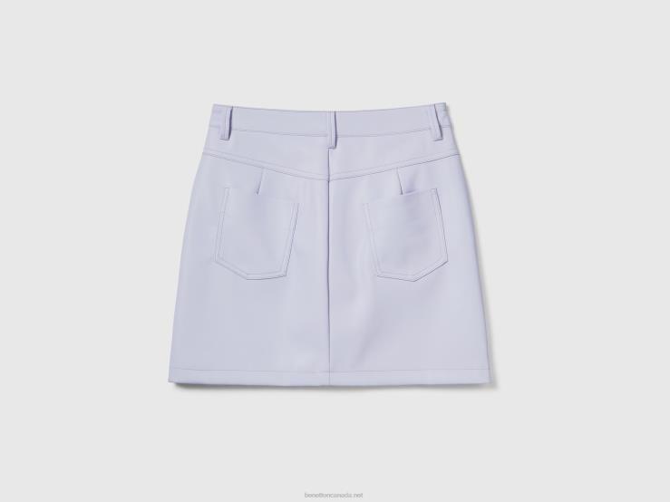 Miniskirt In Imitation Leather B4BF696 Benetton Women Lilac