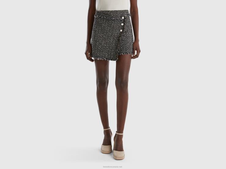 Miniskirt In Tweed B4BF690 Benetton Women Black