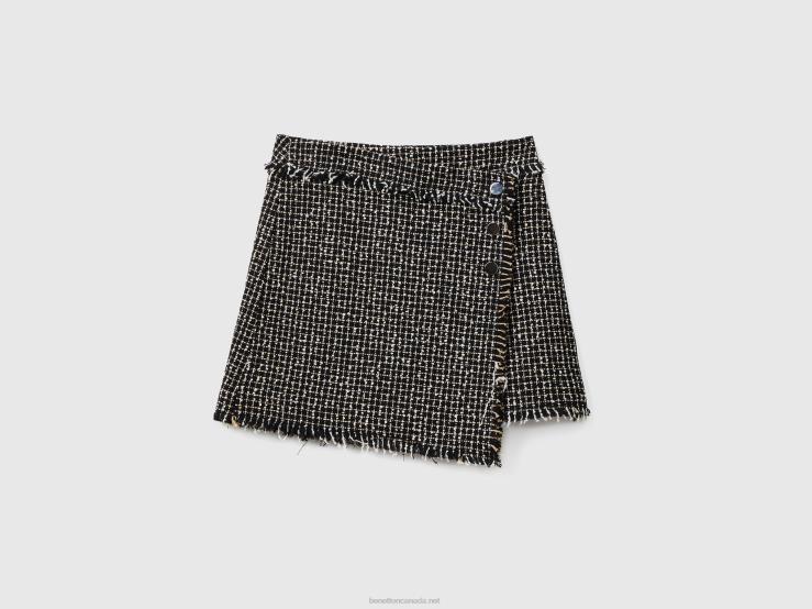 Miniskirt In Tweed B4BF690 Benetton Women Black