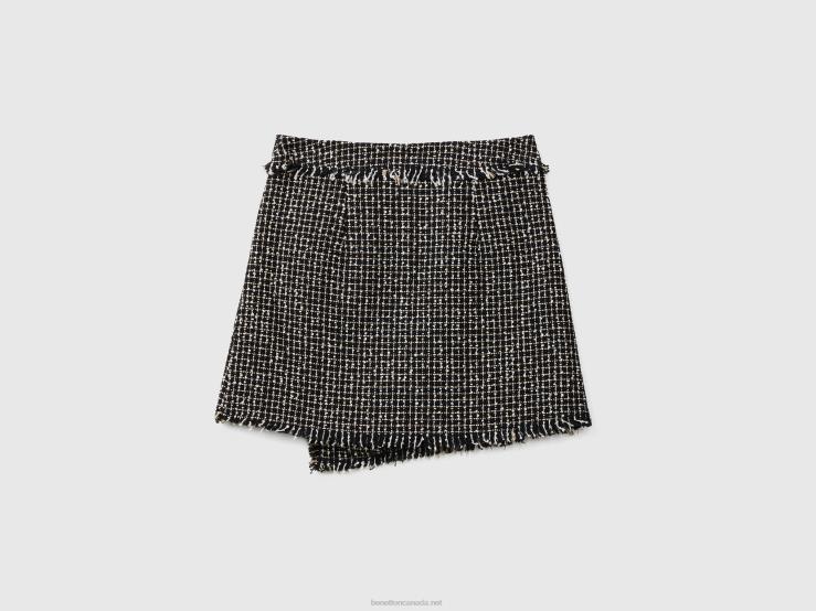 Miniskirt In Tweed B4BF690 Benetton Women Black