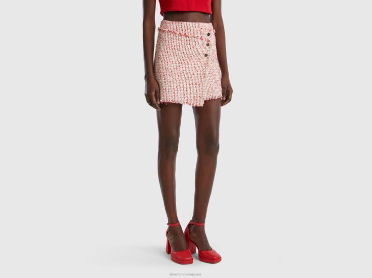 Miniskirt In Tweed B4BF700 Benetton Women Red