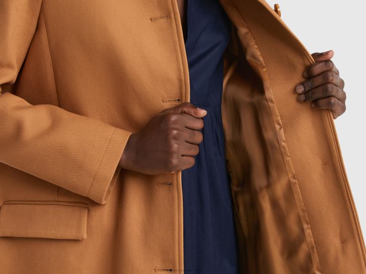 Duster Coat In Pure Cotton B4BF240 Benetton Women Beige