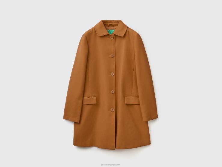 Duster Coat In Pure Cotton B4BF240 Benetton Women Beige