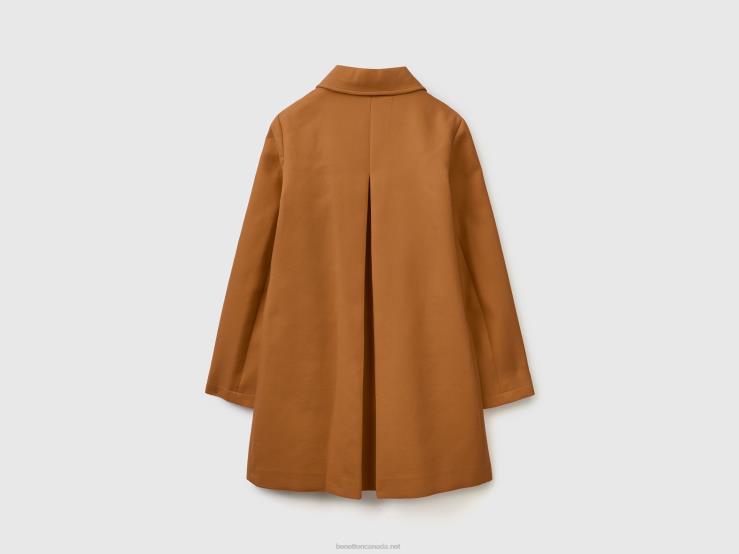 Duster Coat In Pure Cotton B4BF240 Benetton Women Beige