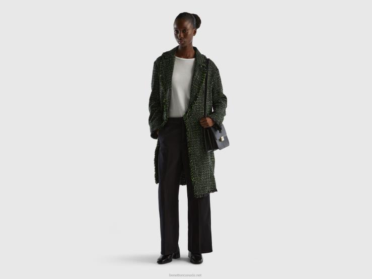 Duster In Tweed B4BF241 Benetton Women Black