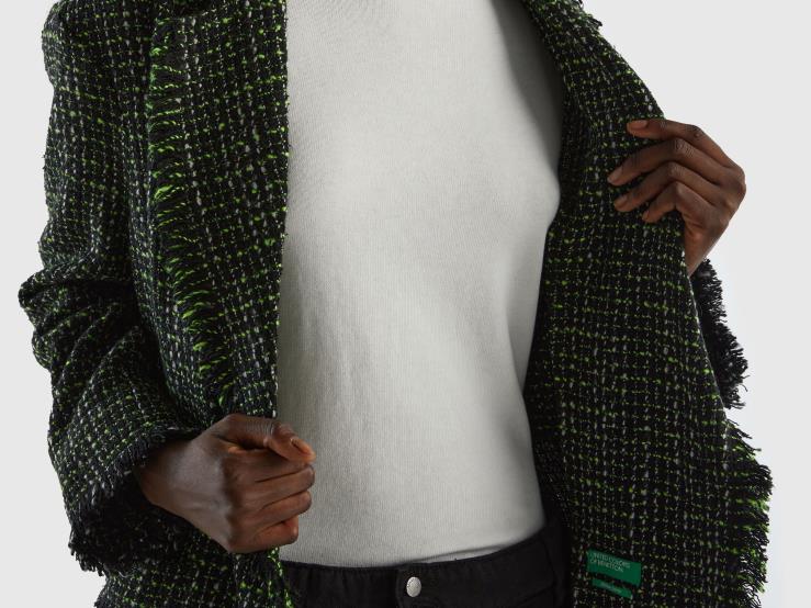 Duster In Tweed B4BF241 Benetton Women Black