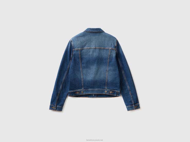 Boxy Fit Denim Jacket B4BF257 Benetton Women Blue