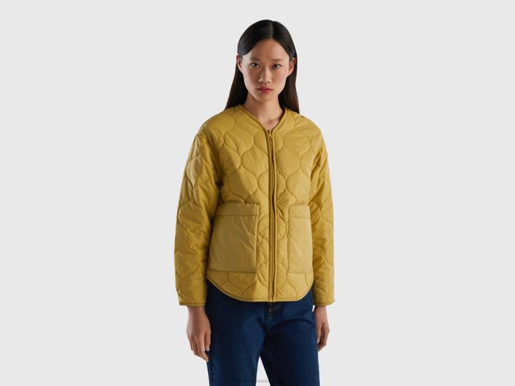 Padded Jacket In Recycled Wadding B4BF268 Benetton Women Mustard