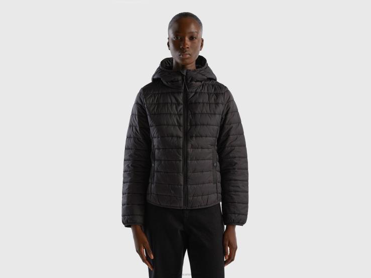 Puffer Jacket With Recycled Wadding B4BF258 Benetton Women Black