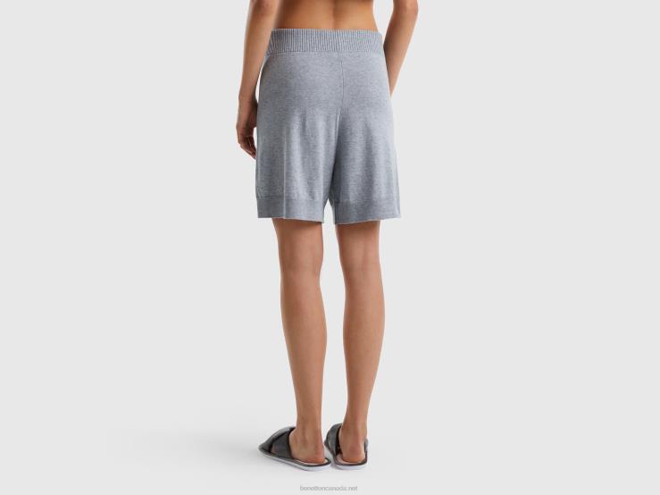 Bermudas In Cashmere Blend B4BF4197 Benetton Women Light Gray