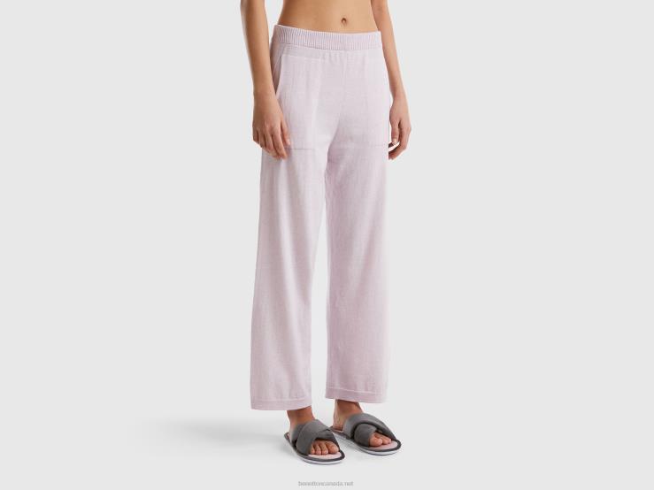 Trousers In Cashmere Blend B4BF4191 Benetton Women Soft Pink