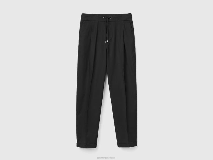 Joggers In Stretch Cotton B4BF651 Benetton Women Black