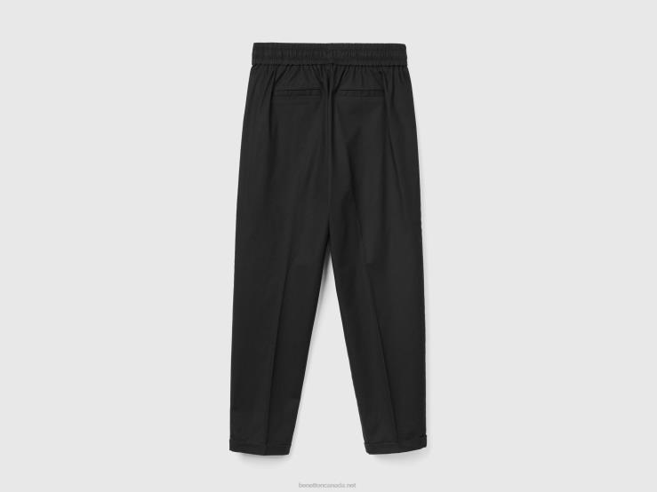 Joggers In Stretch Cotton B4BF651 Benetton Women Black