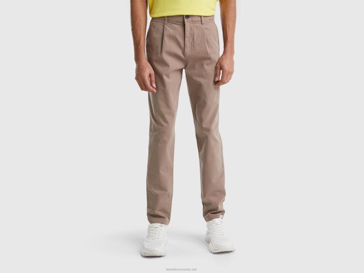 Slim Fit Chinos B4BF1422 Benetton Women Dove Gray