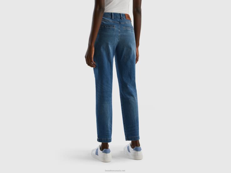 Slim Fit Denim Chinos B4BF592 Benetton Women Blue