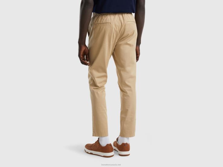 Slim Fit Joggers With Drawstring B4BF1448 Benetton Women Beige
