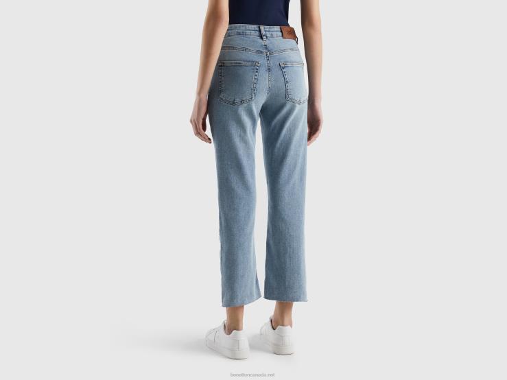 Cropped Five-Pocket Jeans B4BF4131 Benetton Women Sky Blue