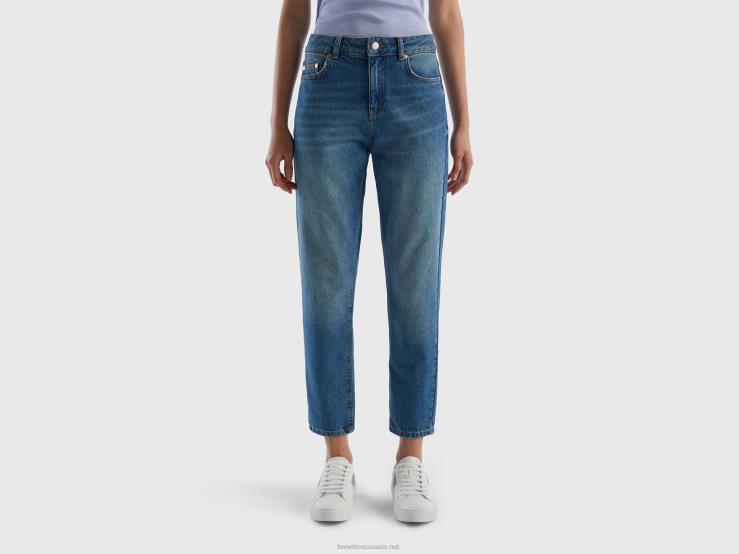 Cropped High-Waisted Jeans B4BF662 Benetton Women Blue