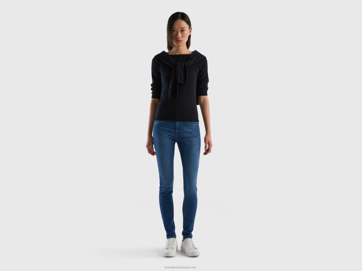 Skinny Fit Push Up Jeans B4BF683 Benetton Women Blue