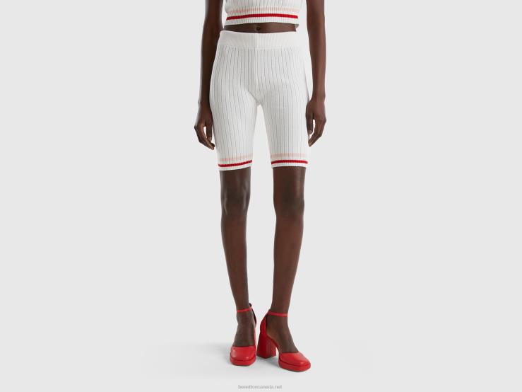 White Cycling Shorts B4BF4059 Benetton Women White