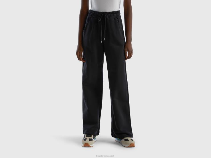 High-Waisted Sweatpants B4BF4085 Benetton Women Black