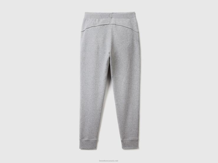 Sweatpants With Drawstring B4BF4110 Benetton Women Light Gray