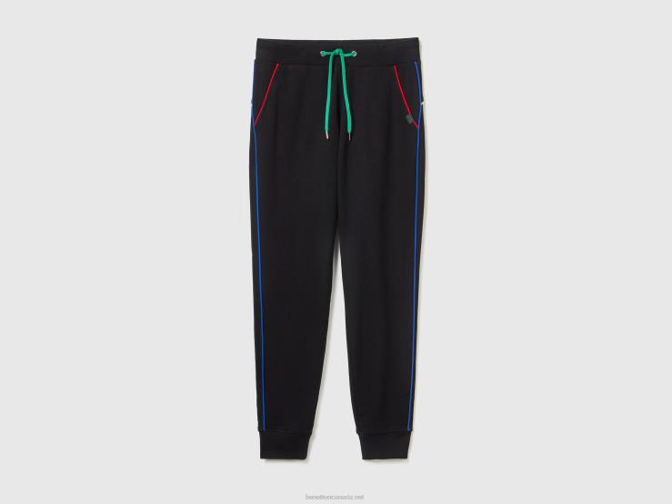Sweatpants With Drawstring B4BF4117 Benetton Women Black