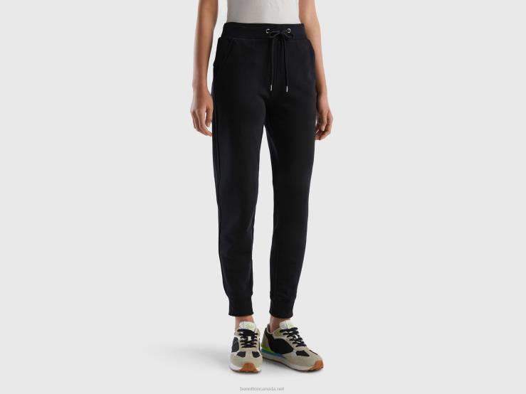 Sweatpants With Drawstring B4BF4129 Benetton Women Black