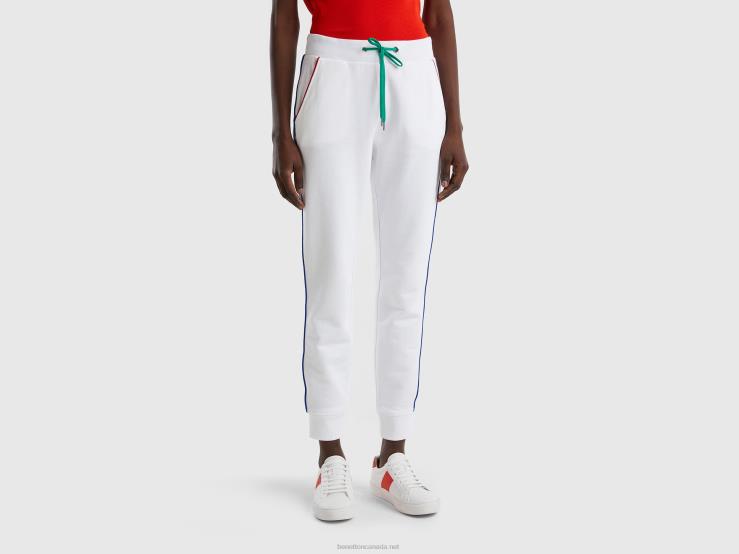 Sweatpants With Drawstring B4BF646 Benetton Women White