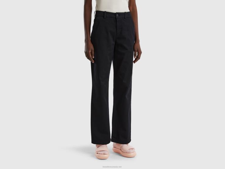 Trousers With Wide Leg B4BF4113 Benetton Women Black