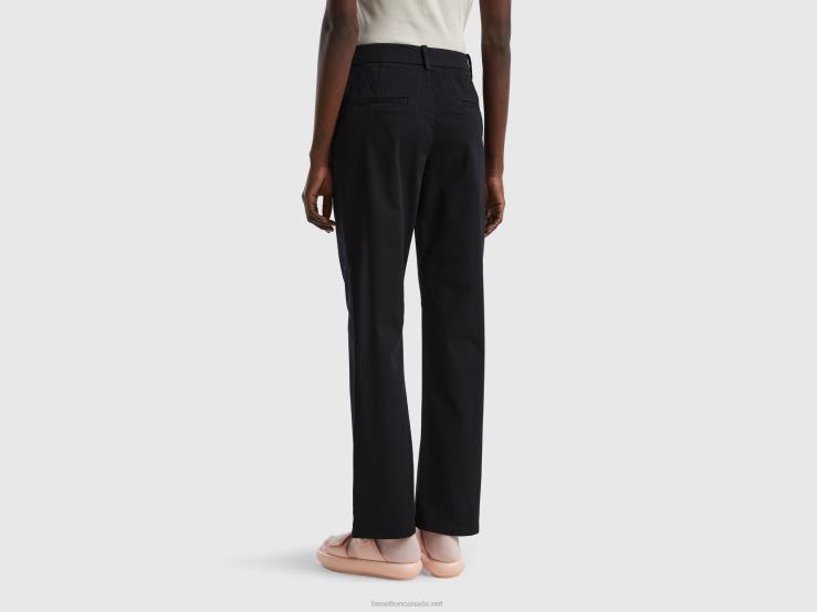 Trousers With Wide Leg B4BF635 Benetton Women Black