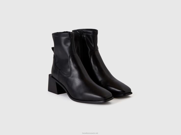 Ankle Boots With Wide Heel B4BF763 Benetton Women Black