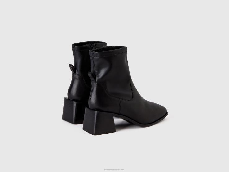 Ankle Boots With Wide Heel B4BF763 Benetton Women Black